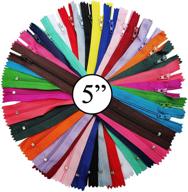 🧵 kgs nylon zippers for sewing crafts: 20 assorted colors, 5 inch, 100 zippers/pack logo