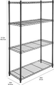 img 1 attached to Enhanced Mobility with AmazonBasics 4 Shelf Shelving Casters Black