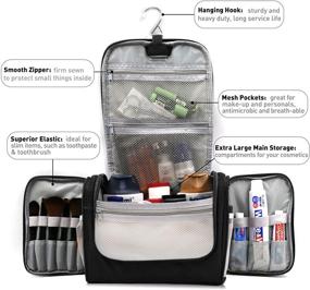 img 3 attached to Ultimate Hanging Toiletry Bag: Extra Large Capacity for Men & Women, Waterproof Shower Bag, Lightweight Dopp Kit, Sturdy Metal Hook Organizer & Makeup Bag