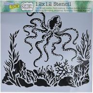 🐙 the crafters workshop tcw607 octopus template – ideal for creative 12x12 projects in white logo
