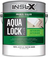 🔒 aqua lock plus water-based sealer primer, 1 gallon, white - 100% acrylic version (insl-x aq040009a-01) logo