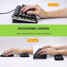 img 1 attached to 🖐️ Ultimate Comfort: Leather-Gel Aelfox Keyboard and Mouse Wrist Rest Set for Pain Relief and Ergonomic Support