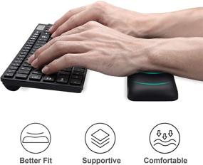 img 2 attached to 🖐️ Ultimate Comfort: Leather-Gel Aelfox Keyboard and Mouse Wrist Rest Set for Pain Relief and Ergonomic Support