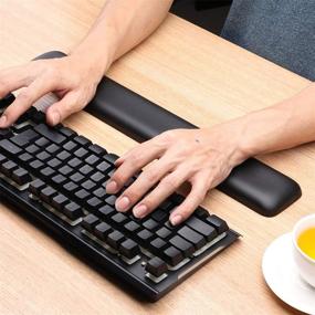 img 3 attached to 🖐️ Ultimate Comfort: Leather-Gel Aelfox Keyboard and Mouse Wrist Rest Set for Pain Relief and Ergonomic Support