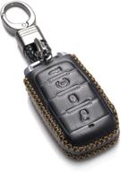 🔑 vitodeco leather keyless entry remote control smart key case cover with key chain for ram 1500 2019-2022 (4-button, black) logo