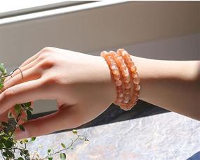 img 3 attached to VEINTI+1 Natural Sunstone Crystal Energy Stretch Bracelet: Stylish Accessory for Men and Women - 6mm