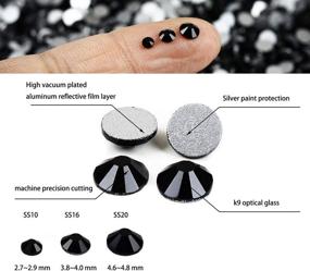 img 3 attached to 💎 Yantuo Flat Back Jet Black Rhinestones - 1440 pcs, 5mm ss20 Glue Fix Diamond Cut Gems for Nail Art, DIY Crafts & More