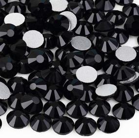 img 4 attached to 💎 Yantuo Flat Back Jet Black Rhinestones - 1440 pcs, 5mm ss20 Glue Fix Diamond Cut Gems for Nail Art, DIY Crafts & More