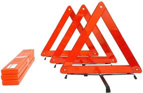 img 3 attached to BRUFER 3-Pack Emergency Roadside Safety Triangle Set | Reinforced Cross Base, Carrying Case Included