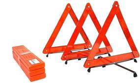 img 4 attached to BRUFER 3-Pack Emergency Roadside Safety Triangle Set | Reinforced Cross Base, Carrying Case Included