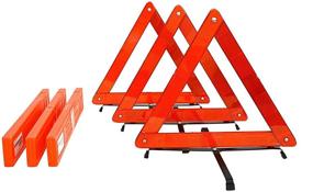 img 2 attached to BRUFER 3-Pack Emergency Roadside Safety Triangle Set | Reinforced Cross Base, Carrying Case Included