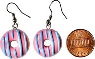 sunne tropical handmade donut earrings - colorful 3d miniature food jewelry with polymer thai clay - dangle & drop earrings for a fun and vibrant look logo