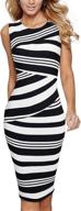 👗 sleek and stylish: homeyee women sleeveless contrast color stripes sheath dress b510 logo