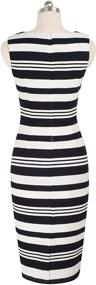 img 1 attached to 👗 Sleek and Stylish: HOMEYEE Women Sleeveless Contrast Color Stripes Sheath Dress B510