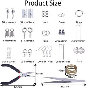 img 3 attached to 💎 Complete Jewelry Making Supplies Kit with 15 Accessories, Pliers, Wires, and Tweezers - Ultimate Jewelry Repair Tool Starter Set
