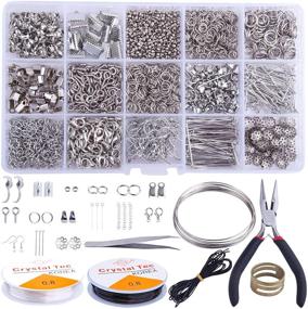 img 4 attached to 💎 Complete Jewelry Making Supplies Kit with 15 Accessories, Pliers, Wires, and Tweezers - Ultimate Jewelry Repair Tool Starter Set