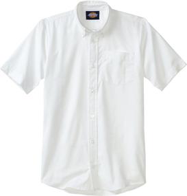 img 2 attached to 👕 Boys' Short Sleeve Oxford Shirt from Dickies