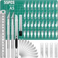 🔪 knife upgrade craft hobby precision knife set with ruler, cutting mat, retractable utility knife, and 50 spare blades - ideal for art, scrapbooking, stencils, fondant, fruit carving - diyself logo