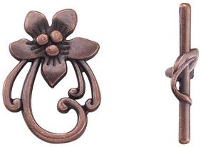 img 1 attached to 🌺 Beadthoven 10 Sets of Red Copper Plated Flower Tibetan Style Toggle Clasps for Bracelets and Necklaces - Ideal for Jewelry Making, DIY Crafts, and Accessory Findings