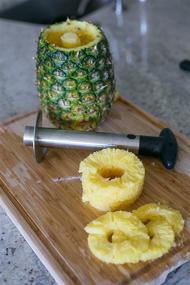 img 2 attached to 🍍 Premium Stainless Steel 3-in-1 Pineapple Corer Slicer Peeler - Kitchen Fruit De-Corer Utensil Wedger