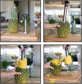 img 1 attached to 🍍 Premium Stainless Steel 3-in-1 Pineapple Corer Slicer Peeler - Kitchen Fruit De-Corer Utensil Wedger