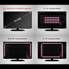 img 2 attached to Enhanced 2021 Nexillumi LED Strip Lights - USB Powered RGB Backlight for 24-60 inch TV, Mirror, PC - Sync to Music, Bias Lighting - Android iOS Compatible