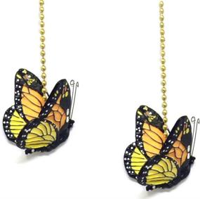 img 1 attached to 🦋 WeeZ Industries - 6" L Monarch Butterfly Ceiling Fan Pull Chain Extension Ornament (Set of 2)