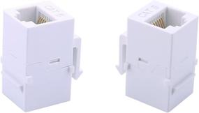 img 1 attached to 🔌 Белая переходная вставка RJ45 - 10Pack iGreely Cat6 Cat5e Cat5, совместимая с 8P8C Ethernet, сетевая разъемная вставка для настенной панели для подключения между модулем и розеткой.