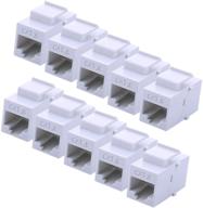 🔌 белая переходная вставка rj45 - 10pack igreely cat6 cat5e cat5, совместимая с 8p8c ethernet, сетевая разъемная вставка для настенной панели для подключения между модулем и розеткой. логотип