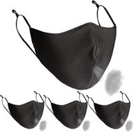 🏋️ reusable black gym workout sport masks for women, men, youth & kids - breathable face mask (2/3/5 pack) logo