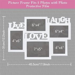 img 2 attached to Customizable 5-Opening Picture Frame Collage for 4x6, 5x7, and 4x4 🖼️ inch Photos - Live Laugh Love Wall Decor Sign in White by WDLAND