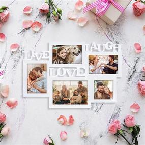 img 3 attached to Customizable 5-Opening Picture Frame Collage for 4x6, 5x7, and 4x4 🖼️ inch Photos - Live Laugh Love Wall Decor Sign in White by WDLAND