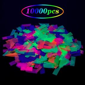 img 2 attached to 🎉 UV Neon Glow Party Confetti Set – 10,000 Pieces: 5 Colors Fluorescent Tissue Confetti for Blacklight Weddings, Bachelorettes, Baby Showers, Birthdays, New Years – Stunning Confetti Decorations