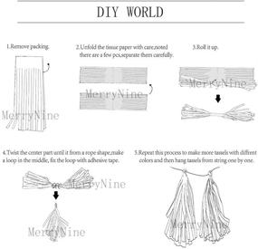 img 2 attached to 🎉 MerryNine Tissue Tassels Garlands - 40PCS DIY Tassels for Wedding, Baby Shower, and Party Decorations