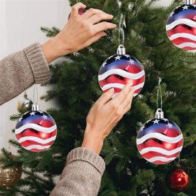 img 1 attached to 🎆 Iceyyyy Independence Day Ball Ornament: Celebrate July 4th with an American Flag Hanging Decoration for Christmas Tree, Parties & More