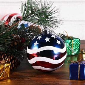 img 3 attached to 🎆 Iceyyyy Independence Day Ball Ornament: Celebrate July 4th with an American Flag Hanging Decoration for Christmas Tree, Parties & More