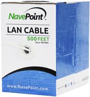 🔗 navepoint cat6 (cca), 500ft, white, solid bulk ethernet cable - high performance 550mhz, 23awg 4 pair, utp logo