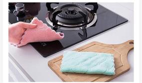 img 1 attached to Double-Sided Microfiber Cleaning Cloth: High Absorbency & Fast-Drying 10-Pack Kitchen Dish Cloth and Lint-Free Towel Set