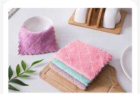 img 2 attached to Double-Sided Microfiber Cleaning Cloth: High Absorbency & Fast-Drying 10-Pack Kitchen Dish Cloth and Lint-Free Towel Set