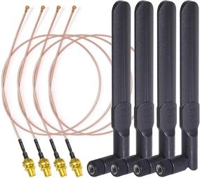 img 4 attached to Bingfu Dual Band WiFi Antenna 8dBi RP-SMA Male 20cm 8 inch RG178 U.FL IPX IPEX + RP-SMA Female Cable 4-Pack