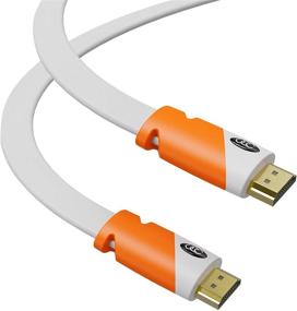 img 4 attached to High Speed Flat HDMI Cable 25ft - Supports Ethernet, 4K, 3D, 2160p - Latest Standard - CL3 Rated - 25 Feet
