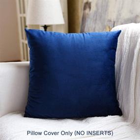 img 1 attached to 🔵 Velvet Dark Blue Throw Pillow Covers - 18x18 Inches, 2 Pack - Solid Color Decorative Cushion Cover Pillowcases for Sofa, Couch, Bedroom, Car, Yard - Covers Only