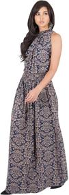 img 3 attached to Stylish Sleeveless Summer Maxi Dress with Flowy Print for Women by KOH KOH - Perfect for Formal and Casual Occasions