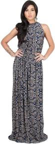 img 4 attached to Stylish Sleeveless Summer Maxi Dress with Flowy Print for Women by KOH KOH - Perfect for Formal and Casual Occasions