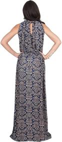 img 1 attached to Stylish Sleeveless Summer Maxi Dress with Flowy Print for Women by KOH KOH - Perfect for Formal and Casual Occasions