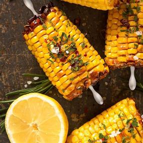 img 2 attached to 🌽 25-Piece Stainless Steel Corn Holders Skewers with Handles for Home Cooking and BBQ