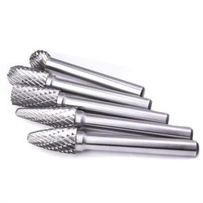 img 3 attached to 🔧 Carbide Burr Set TJATSE: 5Pcs 10mm Dia 1/4" Shank Double Cut Tungsten Carbide Rotary File Drill Die Grinder Bits - Ideal for Carving, Polishing, Engraving, and Drilling