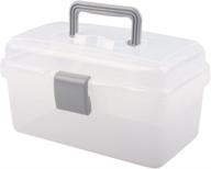 📦 clear gray plastic storage container box with handle, latch lock - bangqiao multipurpose logo