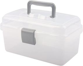 img 4 attached to 📦 Clear Gray Plastic Storage Container Box with Handle, Latch Lock - BangQiao Multipurpose
