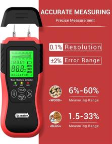 img 2 attached to Dr.meter MT1905 Wood Moisture Meter - Digital Moisture Detector & Tester, Pin-Type Water Leak Detector for Wood Building Material, Firewood, Walls, Paper & Floors